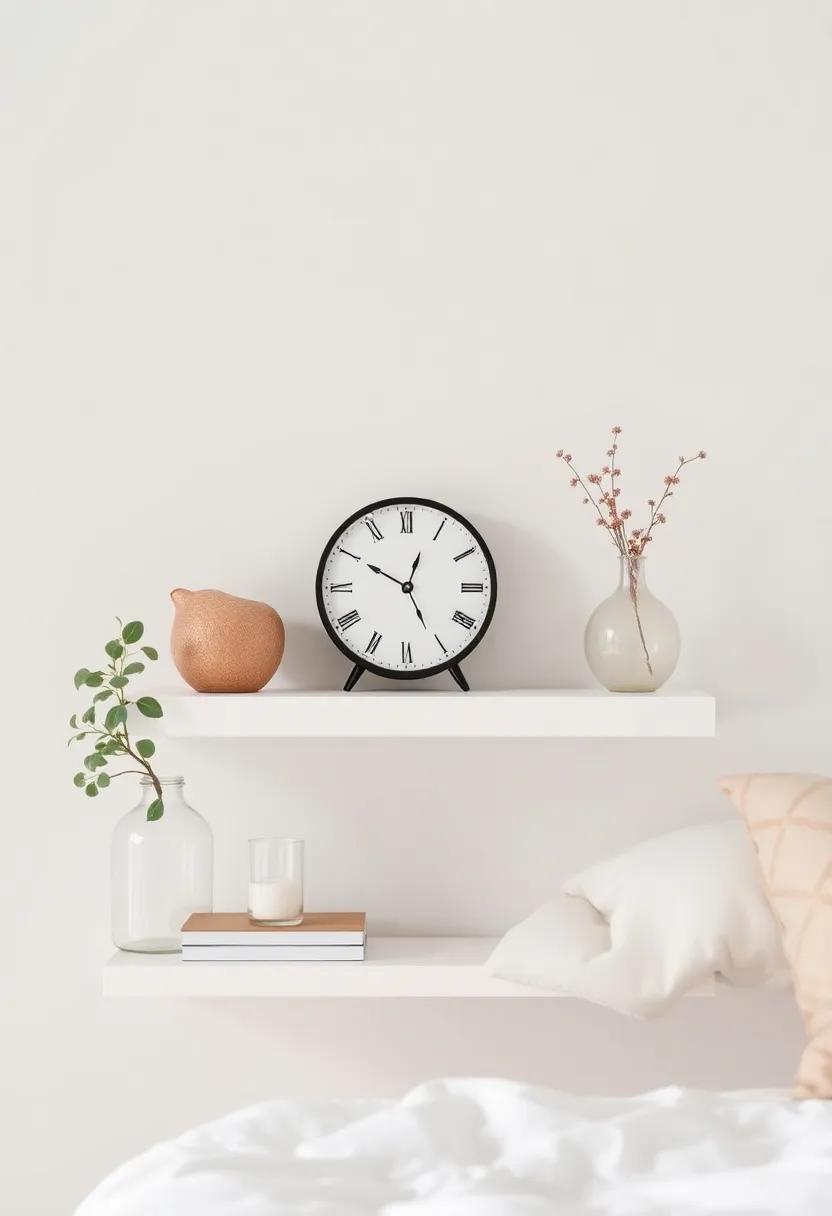 Keep a ‍minimalistic ⁤clock ⁤on the shelf for ⁣functional ⁤elegance, choosing a design that complements your decor