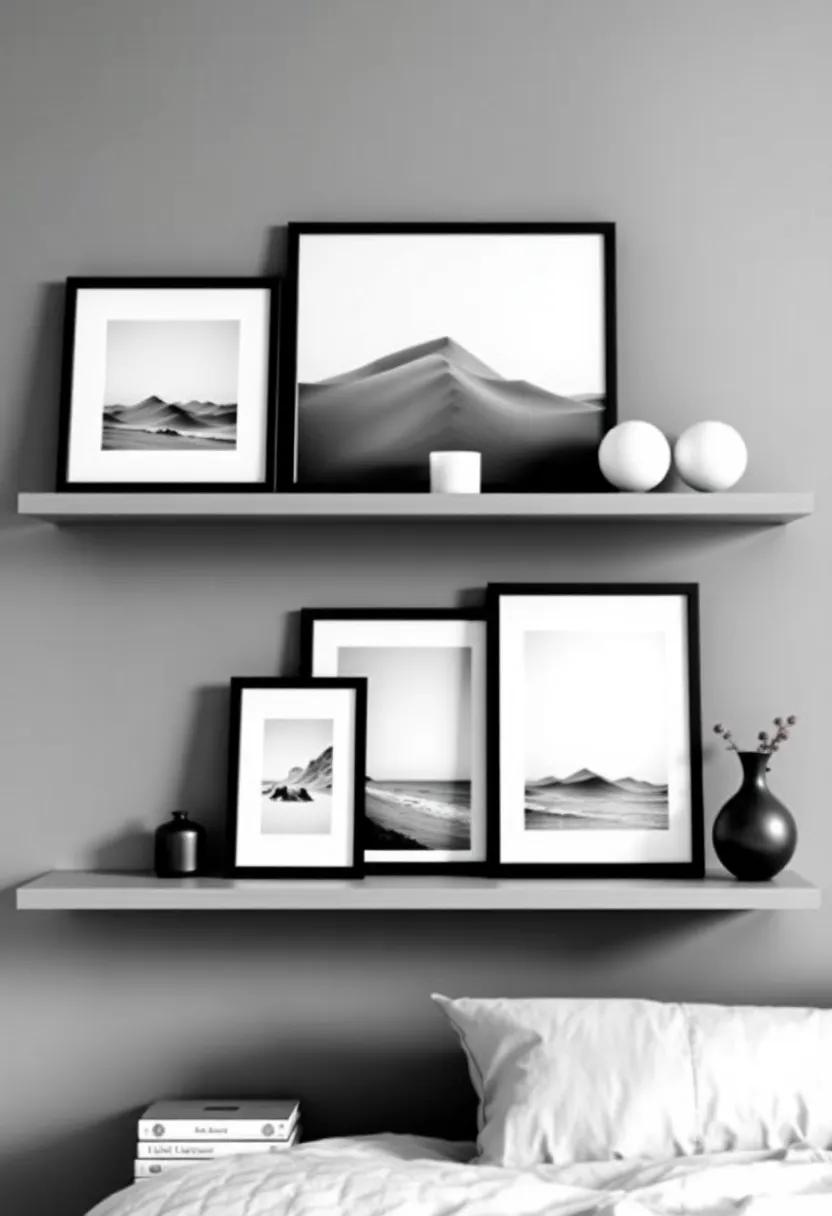 Select a⁢ few framed photographs in⁣ black ⁢and white and arrange them in ⁢a⁣ balanced grid for‍ a striking⁣ effect