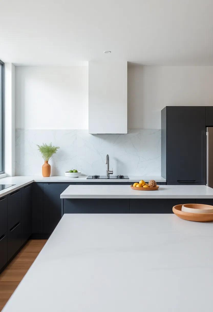Opt for a ⁣Single Countertop Surface: Use one type of material ‍for countertops ‍throughout the kitchen to unify the space⁣ and ‌maintain a minimalist design ethos