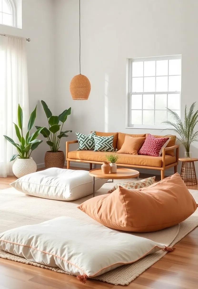 Floor Cushions: Provide⁣ additional seating and ‍comfort with ⁣oversized floor cushions that invite ‌casual lounging