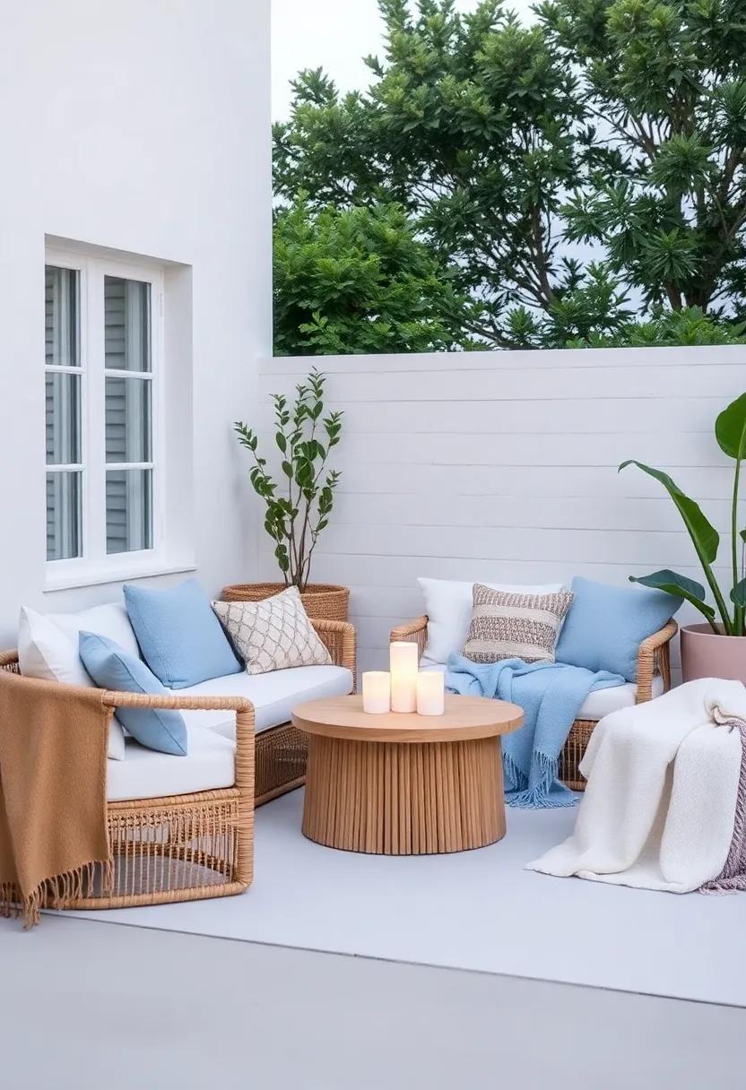 Coastal Cool: Create a beachy vibe with light, airy fabrics in ocean hues, complemented by soft throws perfect for evening relaxation