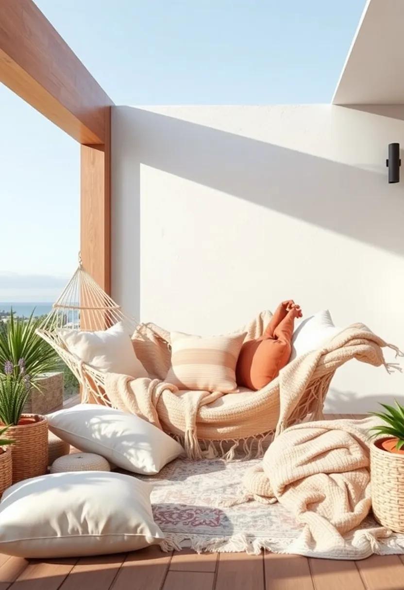 Hammock Haven: install a hammock and surround it with fluffy cushions and warm throws for the ultimate spot to unwind and enjoy the breeze