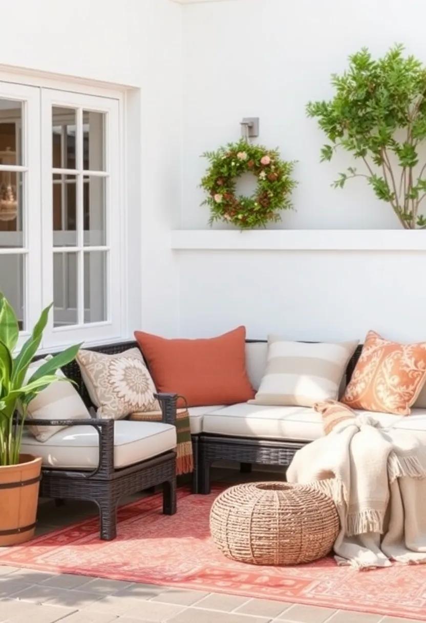 Seasonal Swaps: Change your patio's look with the seasons by rotating cushions and throws in seasonal colors and textures for year-round comfort