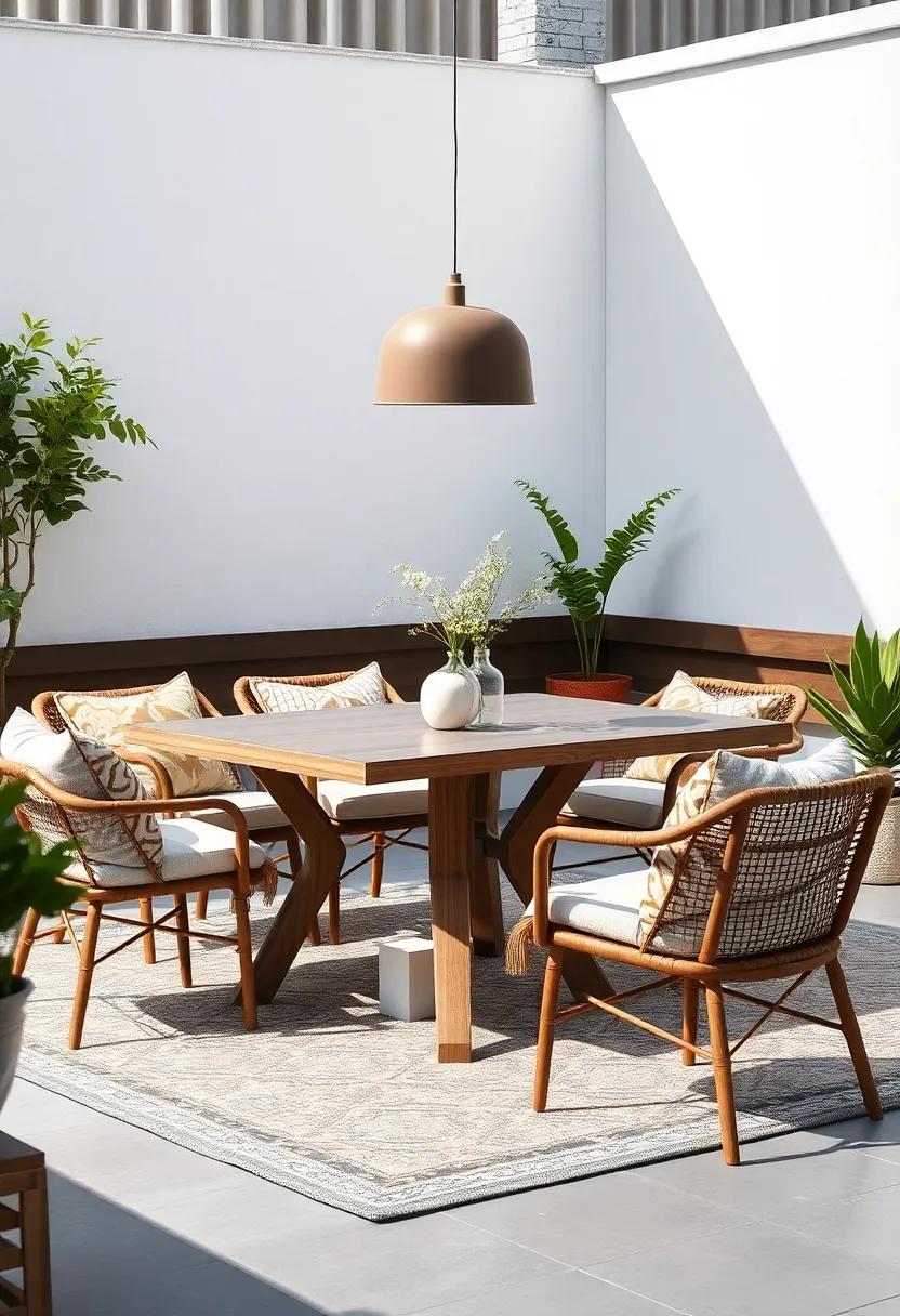 Table Transformations: Use cushions to soften the edges of outdoor tables, turning a simple dining area into a plush comfort zone