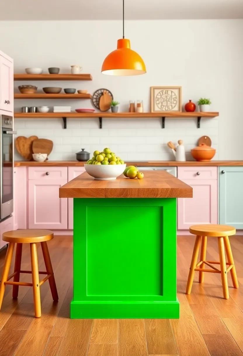 Colorful Painted‌ Base: ⁢Choose a kitchen island with ⁣a vibrant painted ⁤base, pairing​ playful colors with rustic wooden tops for a cheerful and inviting culinary space
