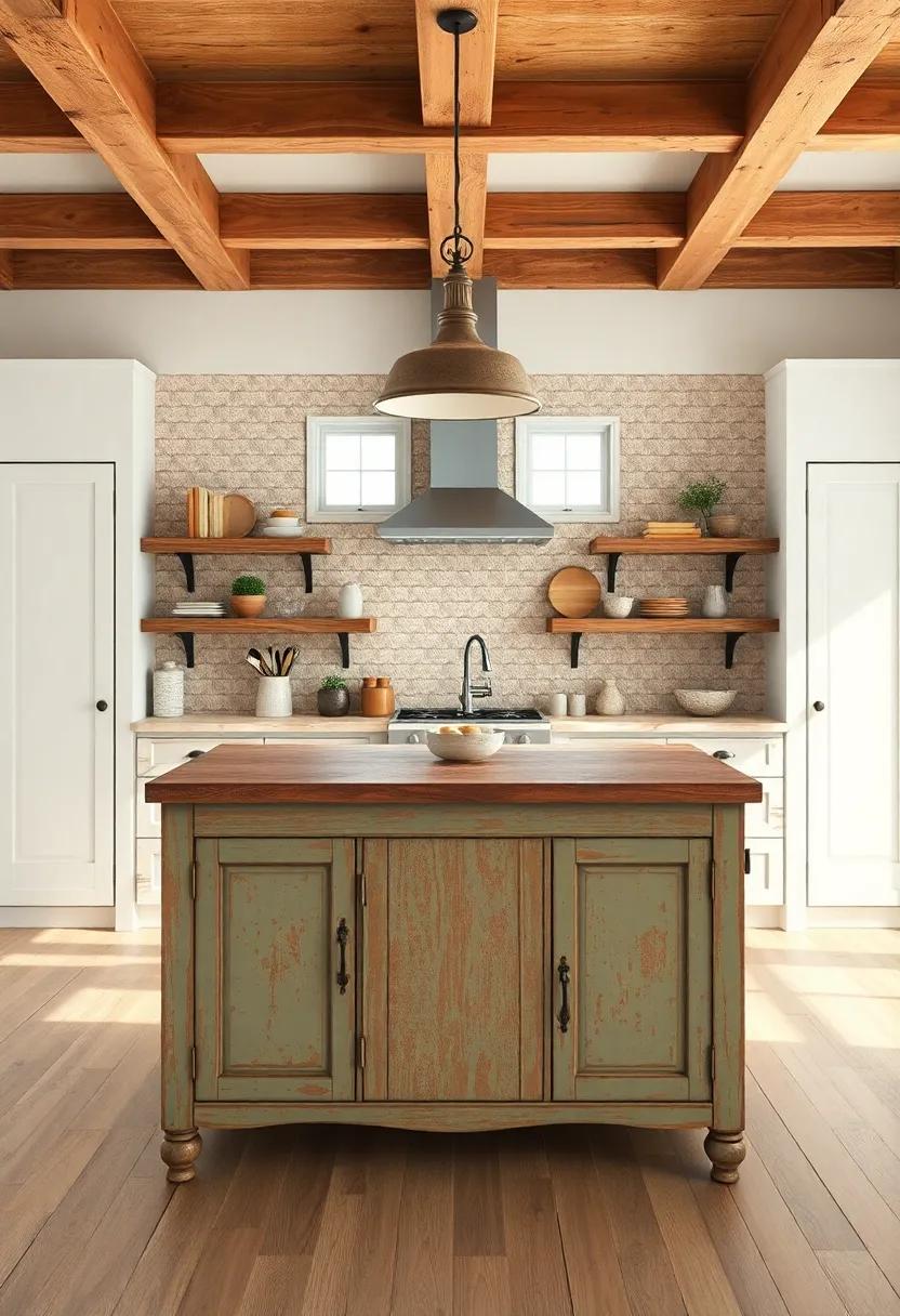Distressed Finish delight: Choose an island with a distressed paint ⁣finish that‌ offers a beautifully worn-in look,⁢ enhancing⁣ the rustic feel while providing⁤ a pop of color