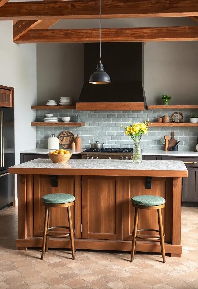 Timeless Tile Top:⁣ Opt for a ⁢rustic kitchen⁤ island​ with a charming tile top, allowing for‍ easy cleaning ‌while showcasing‌ artisanal craftsmanship ⁣and intricate ⁢designs