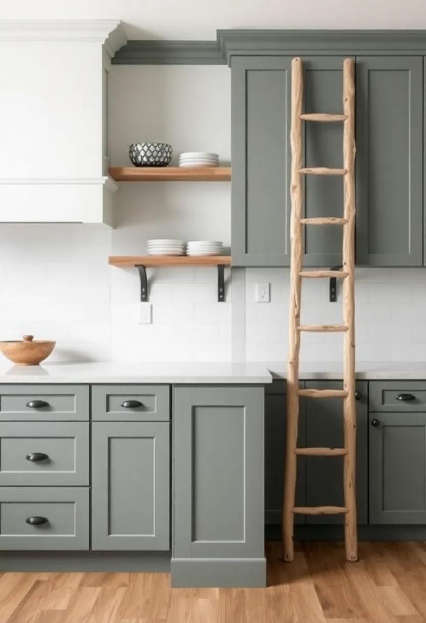 Vintage Ladder Accents: Incorporate a vintage ladder on the​ side of your island for towel storage or decorative touches, adding a⁣ unique design ⁤element that ⁤enhances rustic charm
