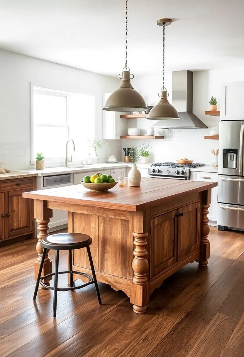 Vintage ⁤Repurposed: Consider a vintage table transformed into⁣ a kitchen island, bringing history​ and uniqueness to ‌your ‍culinary space ‌while providing ample surface area