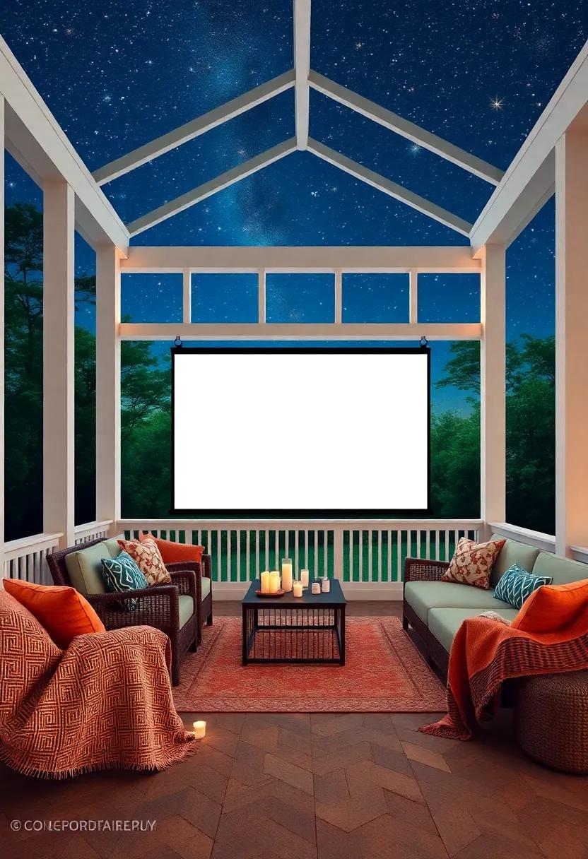 Movie‌ Night ⁤Under the Stars: Set up‌ a projector screen and comfortable seating for a magical movie⁤ night⁢ experience, with popcorn ‌and cozy blankets at the ready