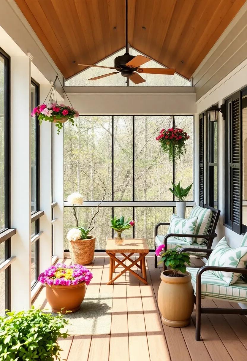 Spring Oasis with Blooms: Introduce ⁤potted plants, ‌hanging flowers, and‌ natural wood⁢ accents to⁣ welcome the‌ fresh beauty of ⁢spring into your outdoor ‌space