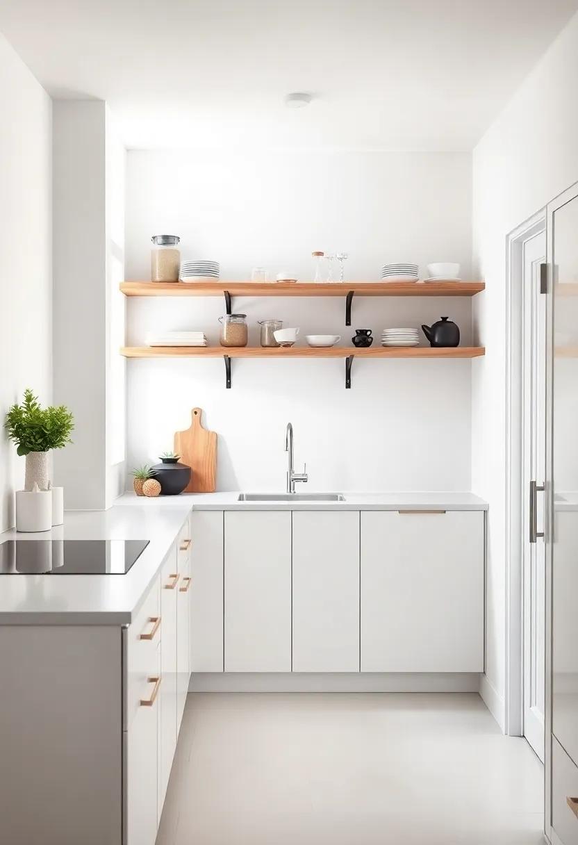 Utilize wall-mounted shelving to ⁤free up‍ countertop space and display stylish kitchenware