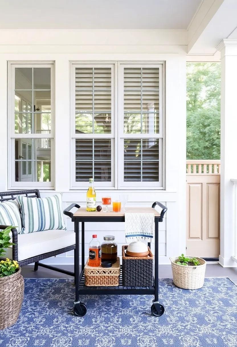 Portable carts: ⁢Introduce a wheeled cart on your porch for easy access to drinks and ⁣snacks.This mobile​ storage solution can be‍ moved‍ aside when extra space‌ is needed
