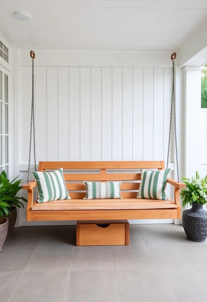 Bench Swing with Storage: ⁤Consider a bench swing that ⁢has hidden compartments for cushions⁤ or outdoor gear, providing relaxation alongside ⁤practicality
