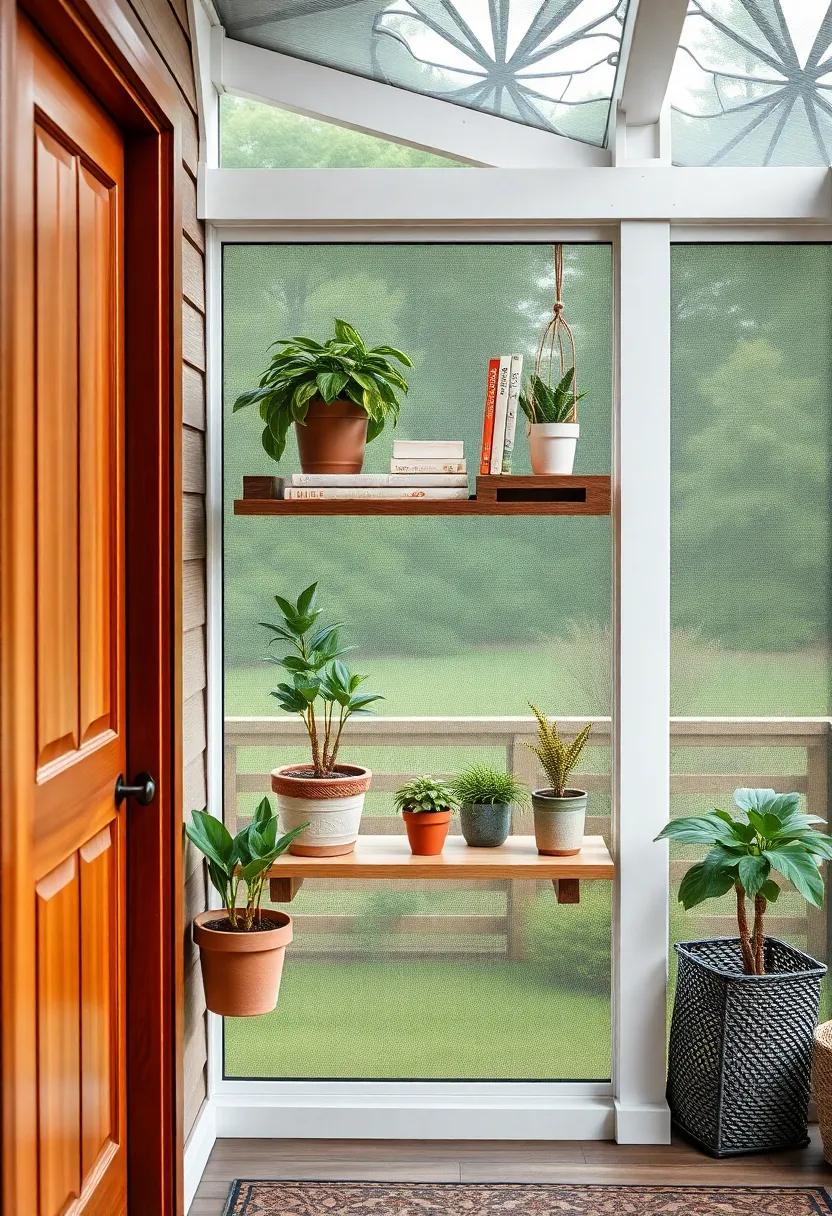 Hanging Shelves: Use the vertical⁢ space of ​your porch by installing hanging shelves. These can ⁣store potted ‌plants, books, ⁤or decorative ⁢items while keeping the⁣ floor space clear