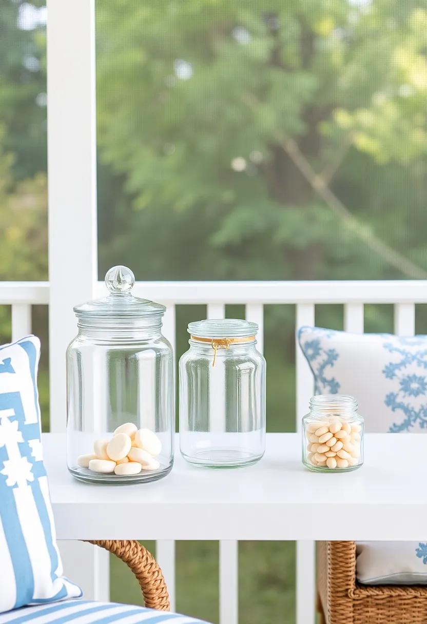 Glass Jar Organizers: Use decorative glass jars to store small ⁣items like coasters or snacks.​ They ‍can ⁣be stylishly displayed on ‍a shelf ⁤or table, adding charm while ⁣keeping things tidy