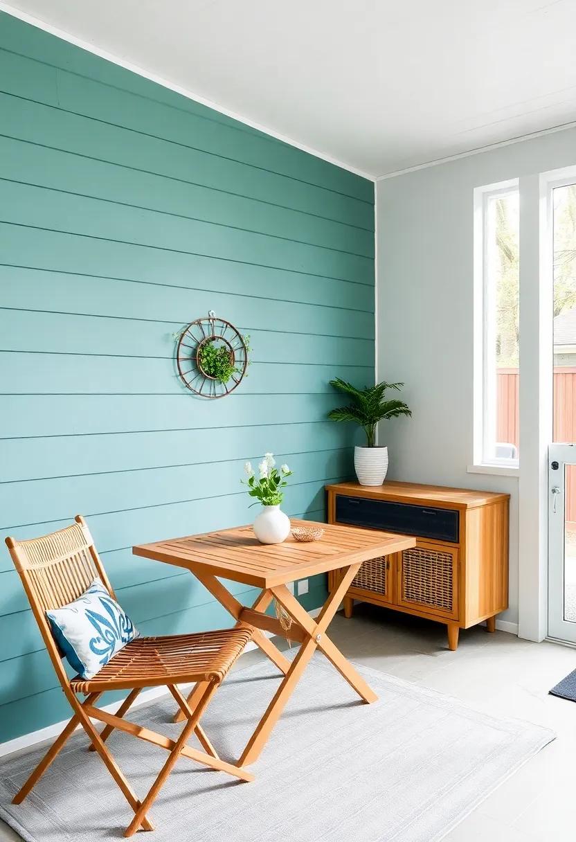 Wall-Mounted folding Table: Incorporate a wall-mounted folding table ​for an adaptable⁢ dining space,⁤ perfect for enjoying meals outdoors and easily folded away when not in use