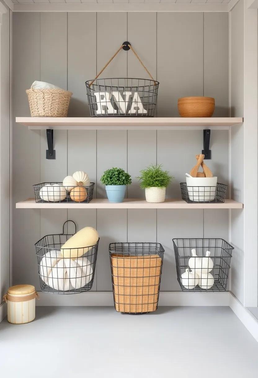 Wire Baskets: Add rustic‌ charm⁤ with wire baskets placed on shelving or hung ⁢from hooks, providing an ‍open ⁣and airy way​ to ‍store and⁢ display⁤ seasonal items