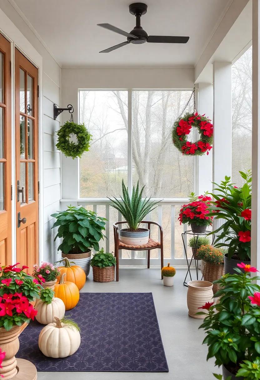 Seasonal⁣ Decor: Embrace seasonal themes⁣ by ⁣rotating your plants and decor, incorporating pumpkins ‍in the fall or festive poinsettias during the winter holidays