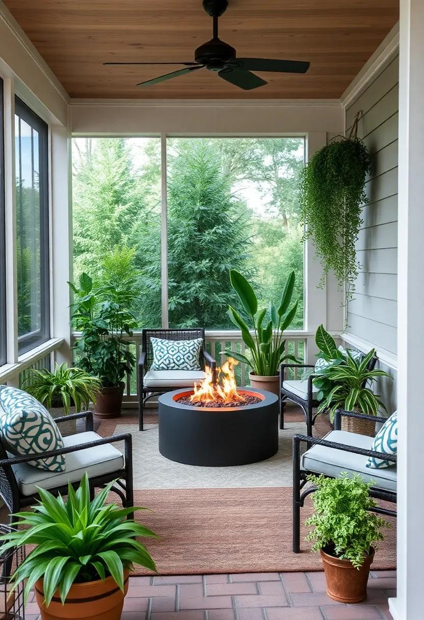 Cozy ⁣fire Pit: If space⁢ allows,⁤ include a small⁢ table-top fire‌ pit surrounded by plants​ for evenings⁤ of warmth and⁢ ambiance