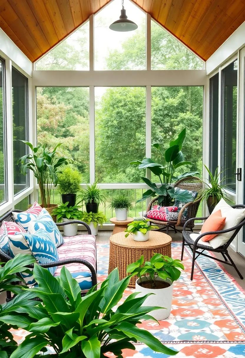 Playful Patterns: Use patterned ‌outdoor rugs and pillows to add a pop of color,​ creating a ​vibrant ‌space ​that highlights your lush‌ plants