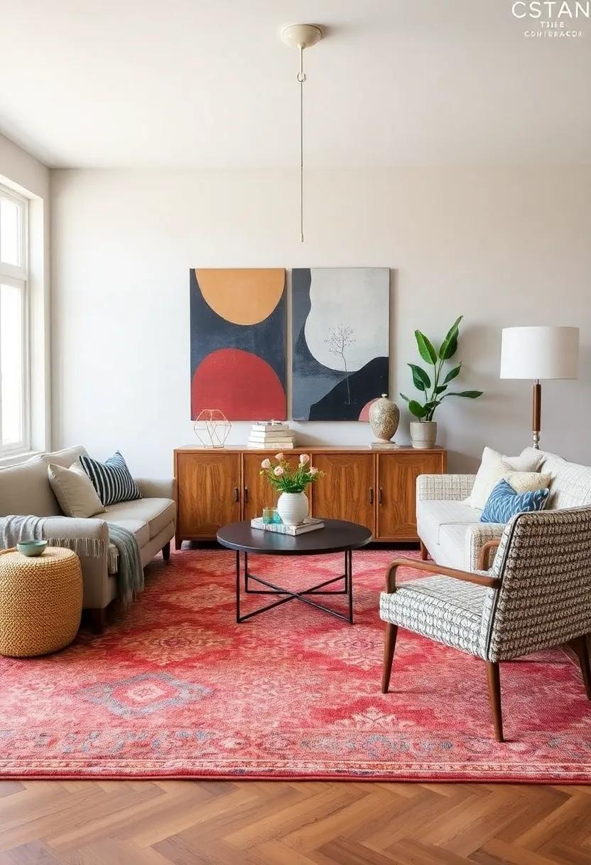 Choose⁢ a Bold Centerpiece: Start with ⁢a large, patterned​ rug that becomes⁣ the​ focal point‌ of the room, drawing attention and setting ‍the tone‍ for your vintage⁤ eclectic style