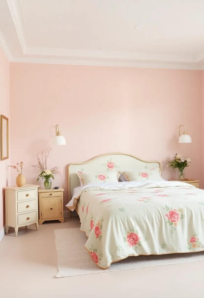 Choose a Soft Color Palette: Opt for pastel hues like blush pink, mint green, and soft yellows to set a calming backdrop for your vintage floral theme