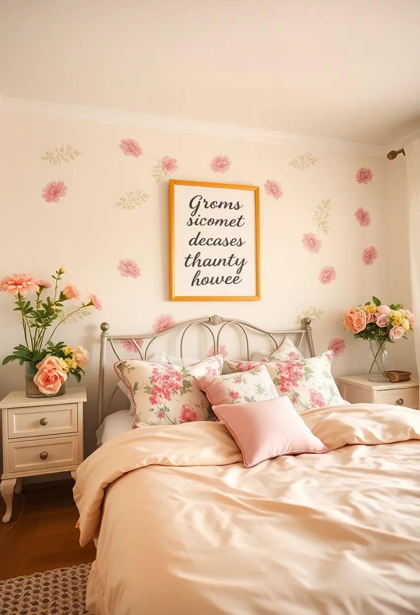 Personalize with Sentiments: Use dreamy quotes or vintage-inspired sayings framed and placed throughout the room to evoke nostalgia and positive vibes