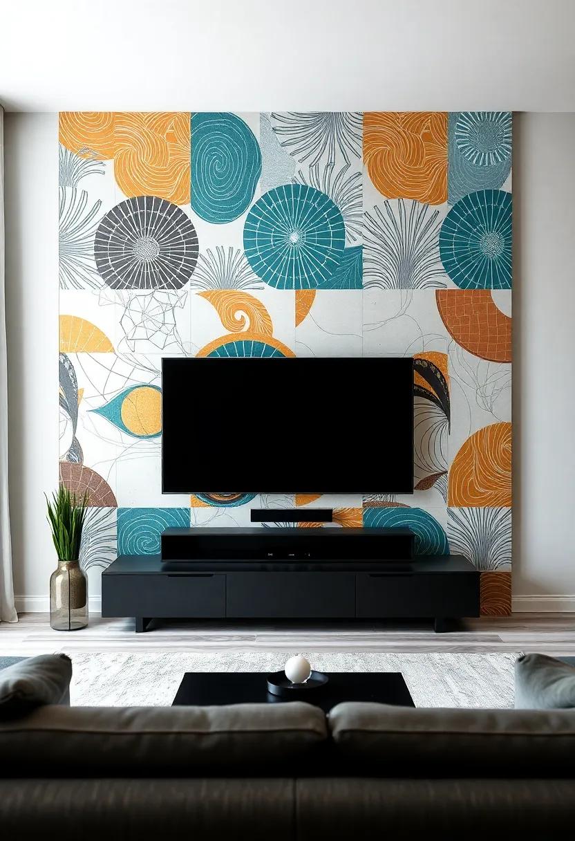 Embracing Bold Patterns for a Striking TV Wall Design