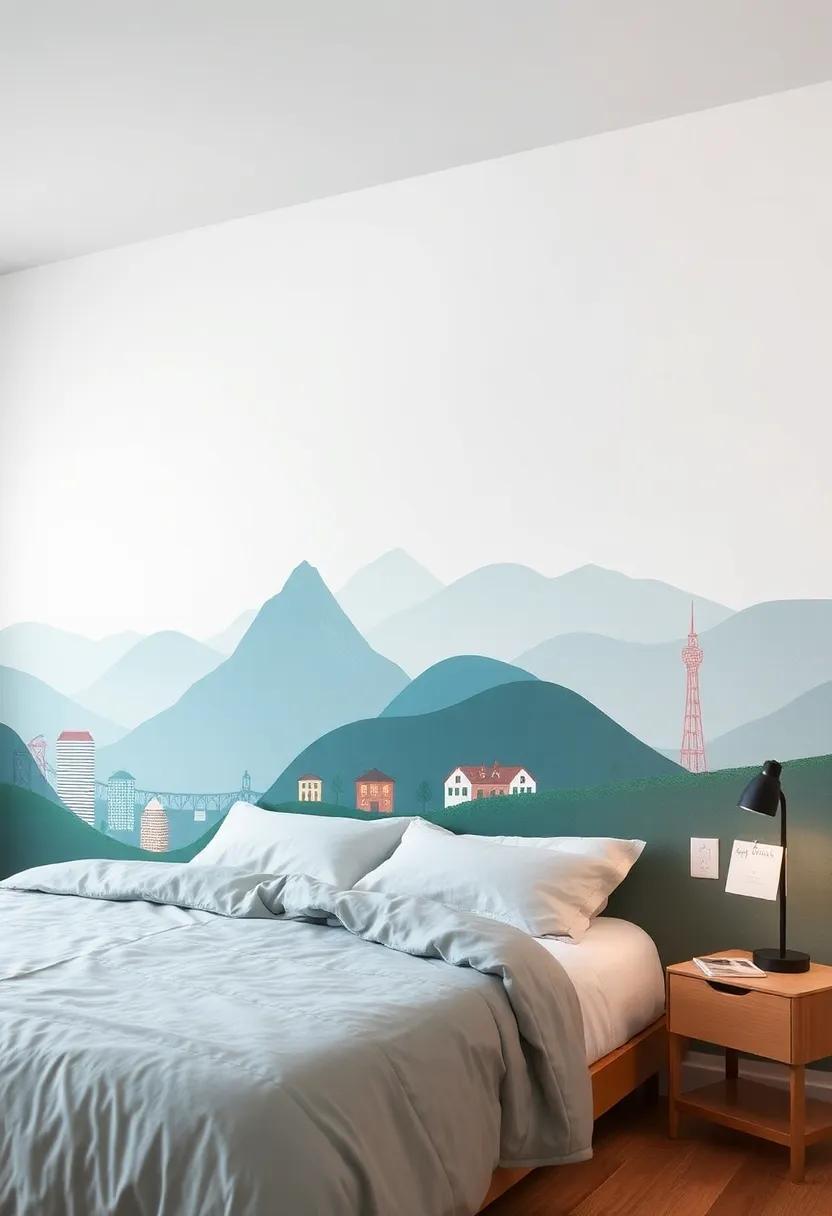 Illustrated⁣ Scenes: Consider murals featuring illustrated landscapes or cityscapes for a storytelling element in your bedroom