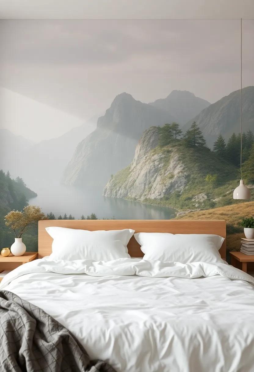 Nature-Inspired Murals: Make a‍ statement with a breathtaking mural that transports ⁢you to a serene landscape right from your bed
