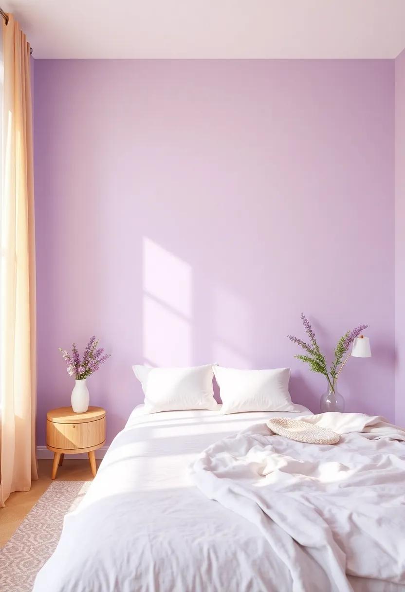 Pale Lavender:⁤ Soft lavender offers a gentle, calming effect, making it an ideal choice for a⁢ relaxing and cozy bedroom