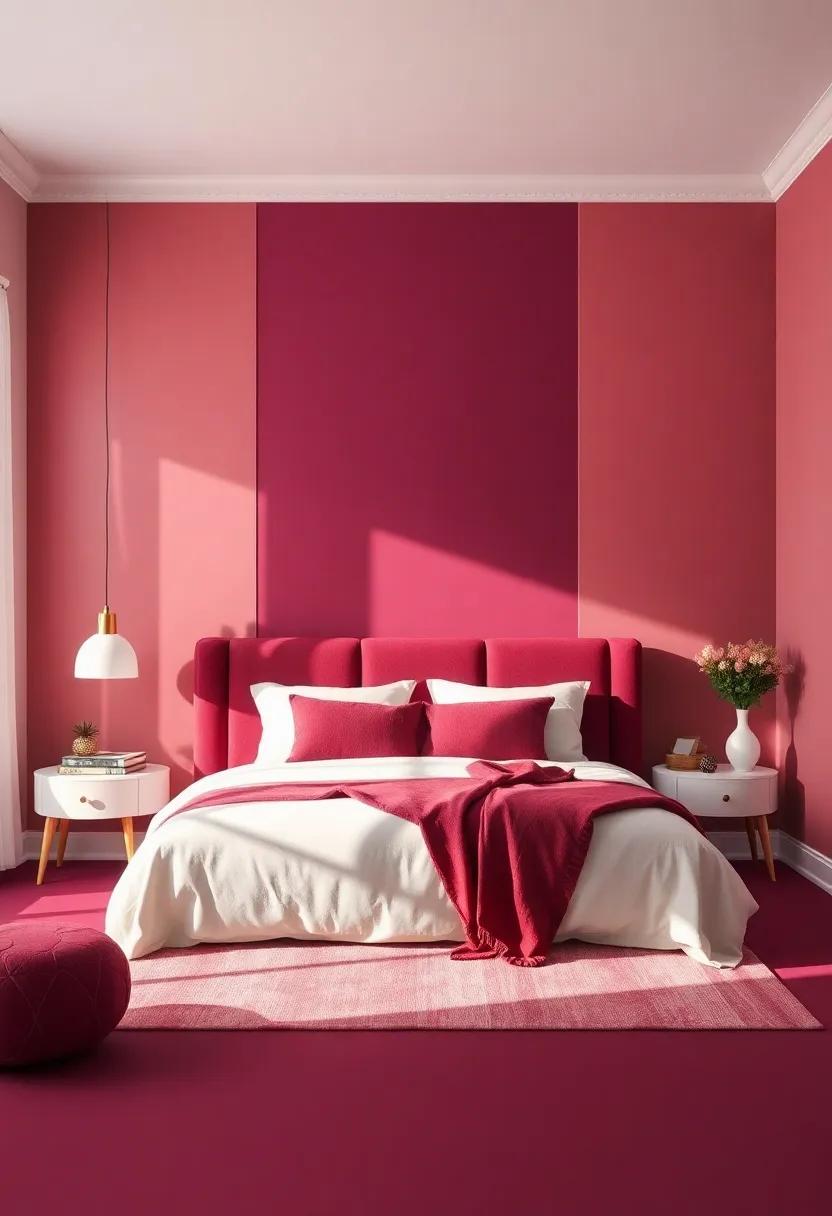 Rich Burgundy: A deep burgundy can evoke a sense of luxury and warmth,turning your bedroom into an intimate haven