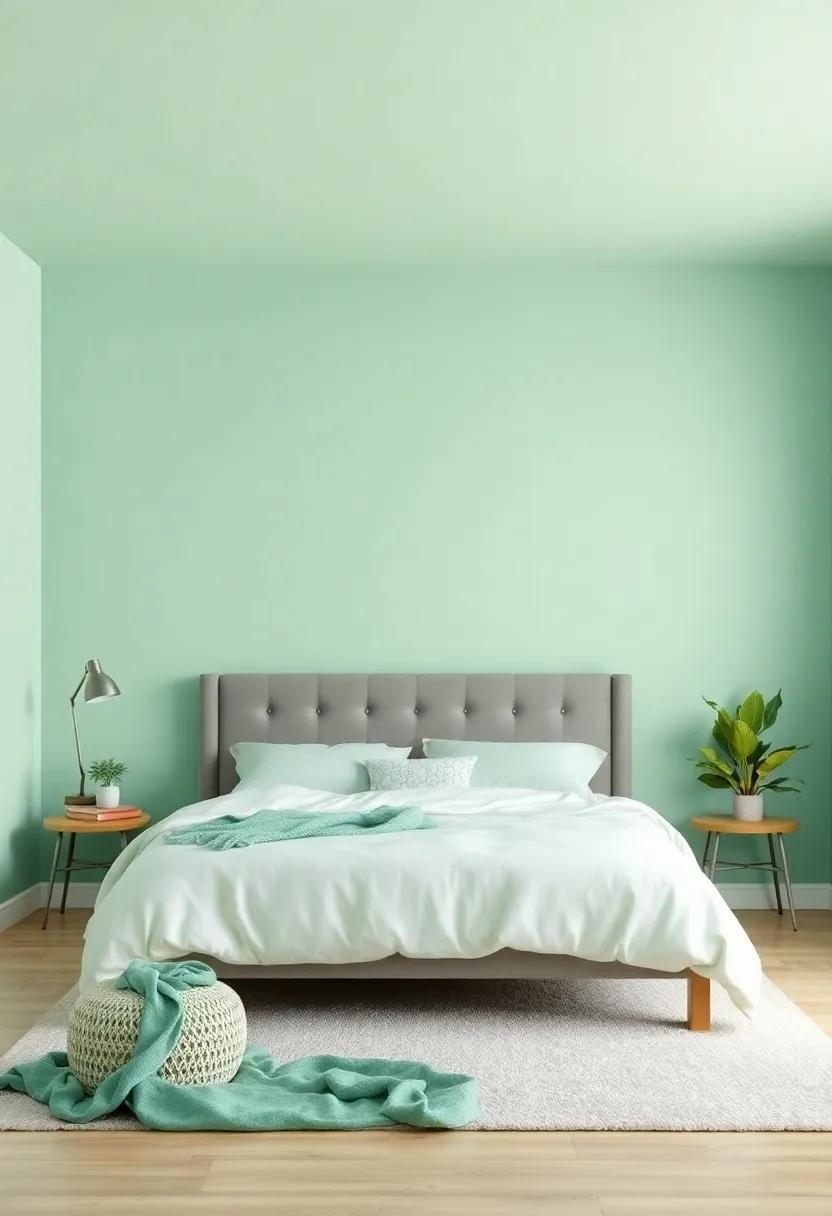 Seafoam Green: Soft and refreshing, seafoam green mimics coastal ⁤landscapes,​ bringing ⁤an uplifting and tranquil⁢ vibe to‍ your bedroom