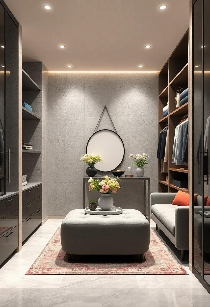 Elevate Your Space: A Stunning Gray and Silver High-End Walk-In Closet Design