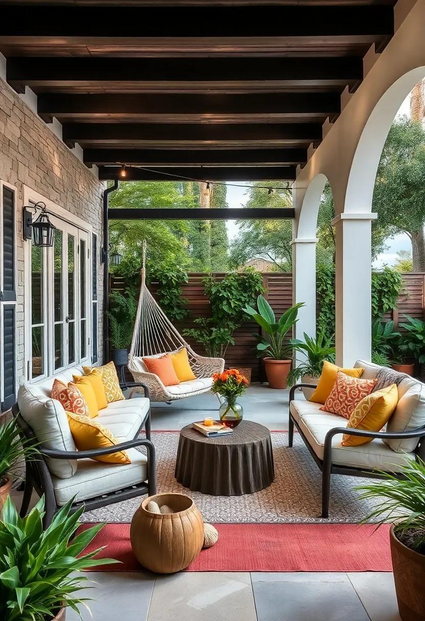 25 Stylish Patio Furniture Sets Featuring Cozy Hammocks and Charming Swings