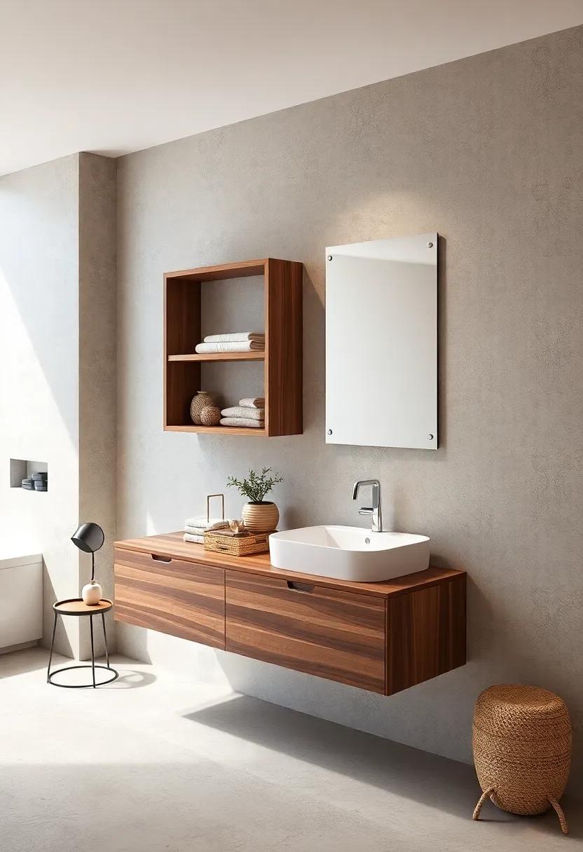 Floating Vanity Storage: Upgrade⁤ your floating vanity to include storage shelves that are both functional and fashionable