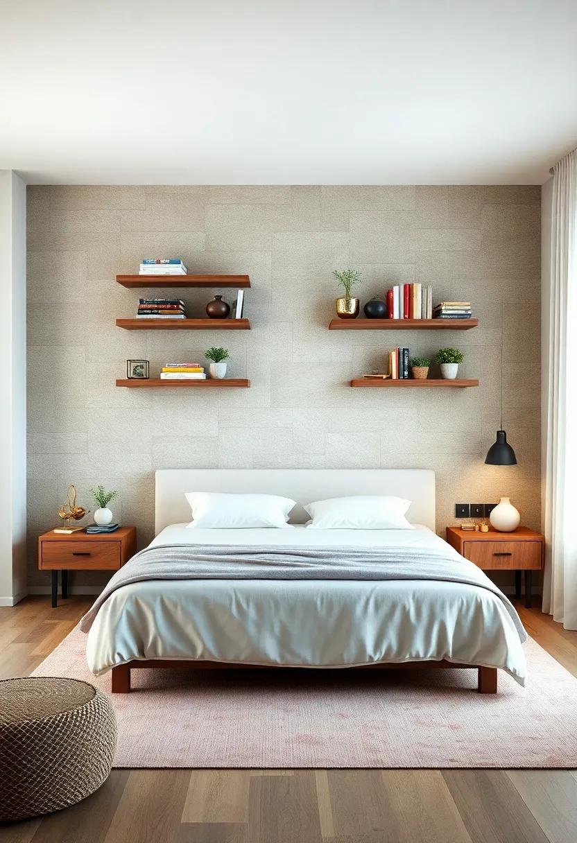 Floating Shelves: Utilize wall ⁢space with floating shelves for books, plants, or decorative items that‌ enhance the room’s charm