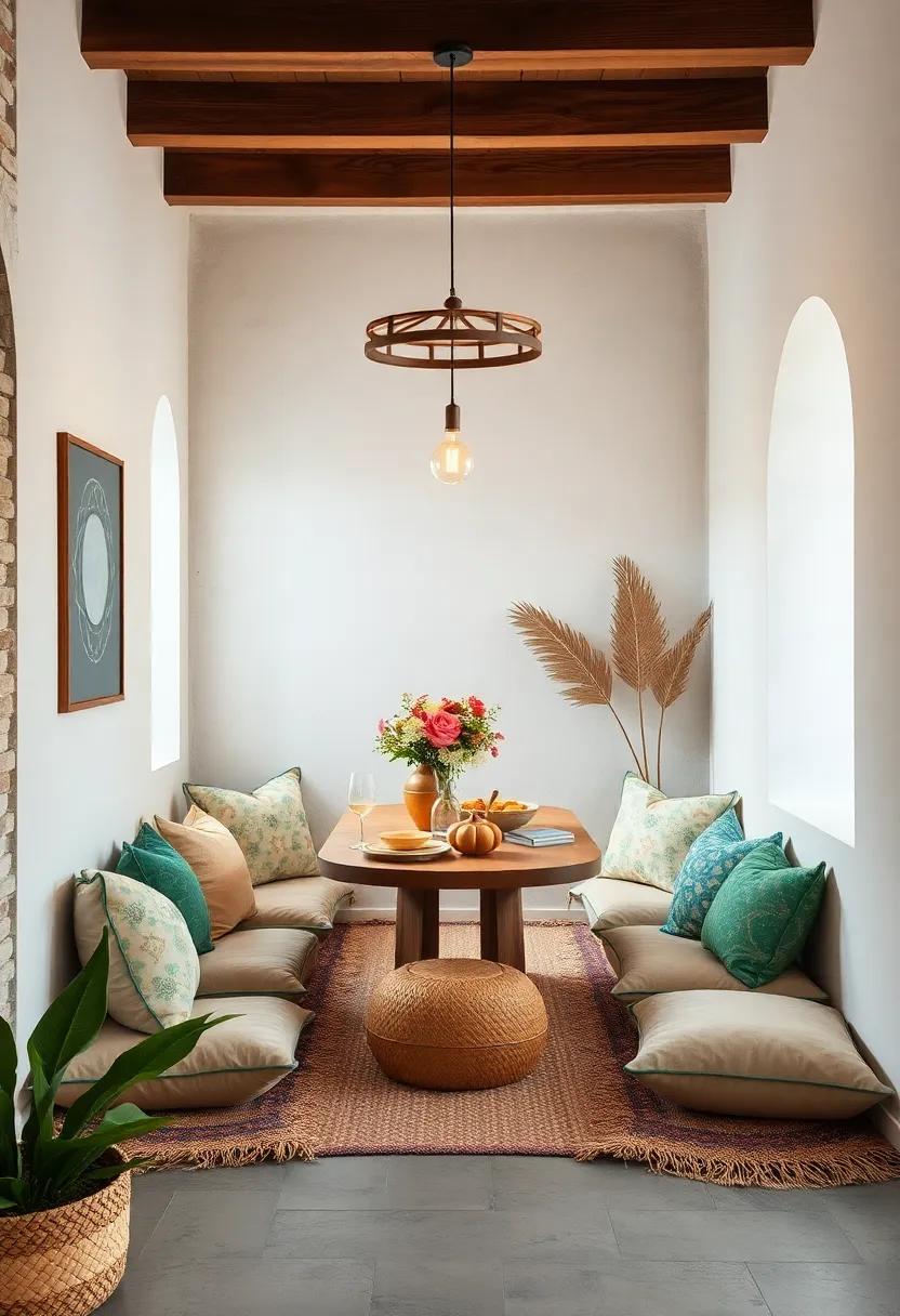 Create a Cozy Nook: Design a cozy⁢ corner‌ with ⁢floor⁣ cushions ‍and low⁢ tables‍ for ‌relaxed meals or gatherings with friends