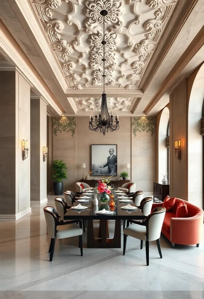 Architectural ceilings‍ adorned with intricate plaster⁤ work serve as focal points, reminding everyone that the space is⁤ a feast for the eyes