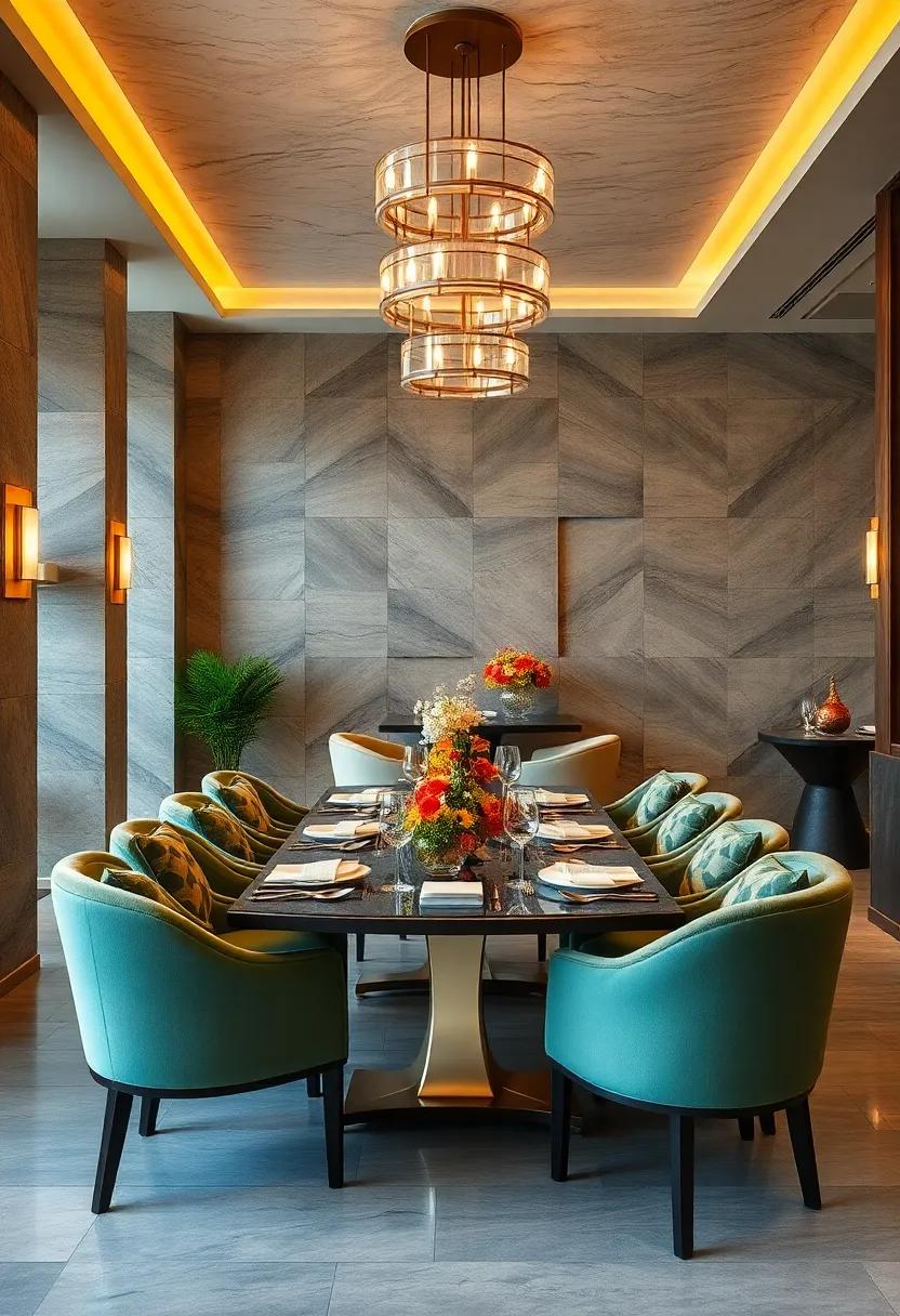 A fusion of textures, from brushed metals to polished⁤ woods, creates visual⁣ interest,⁤ inviting guests to appreciate ​the tactile nature of the décor