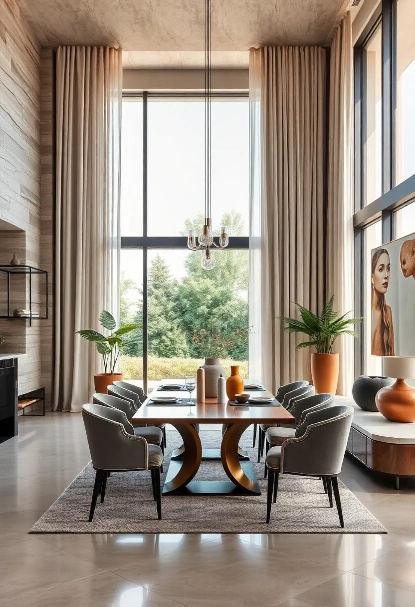 Soft silk drapes framing tall windows allow natural light to filter​ in gracefully, adding warmth​ while maintaining ‍an ‍air ‌of sophistication