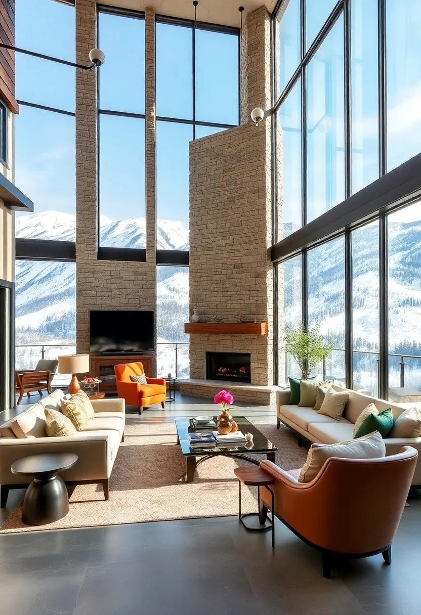 The Alpine Escape in Aspen: With ⁤floor-to-ceiling⁣ windows showcasing majestic snow-capped mountains, this penthouse combines rustic charm with modern⁣ luxury in a picturesque setting
