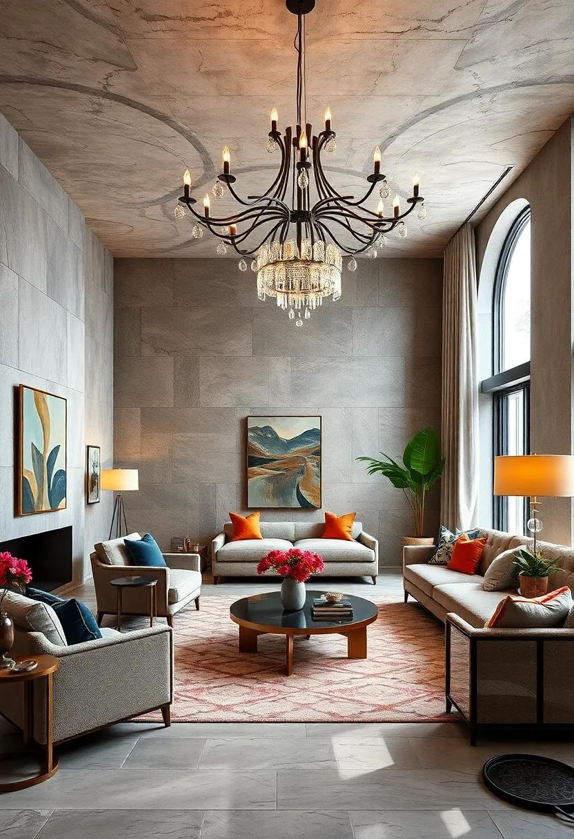 Sculptural Lighting: Choose unique chandeliers or ​bold floor lamps that serve not only ‍as light sources ‍but also as stunning focal points in the room