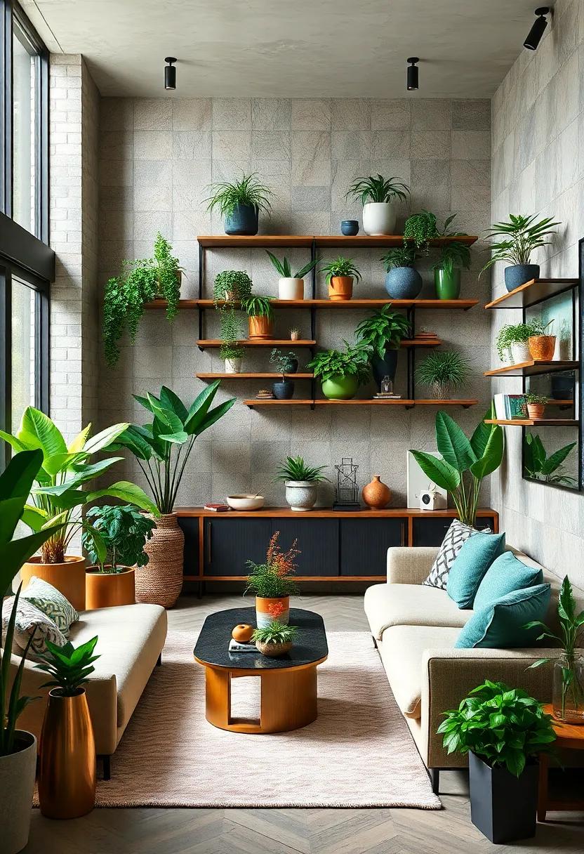 Plant Displays: Incorporate lush‌ greenery​ through various planters and⁢ shelves, enriching your space with life, ⁤texture, and color
