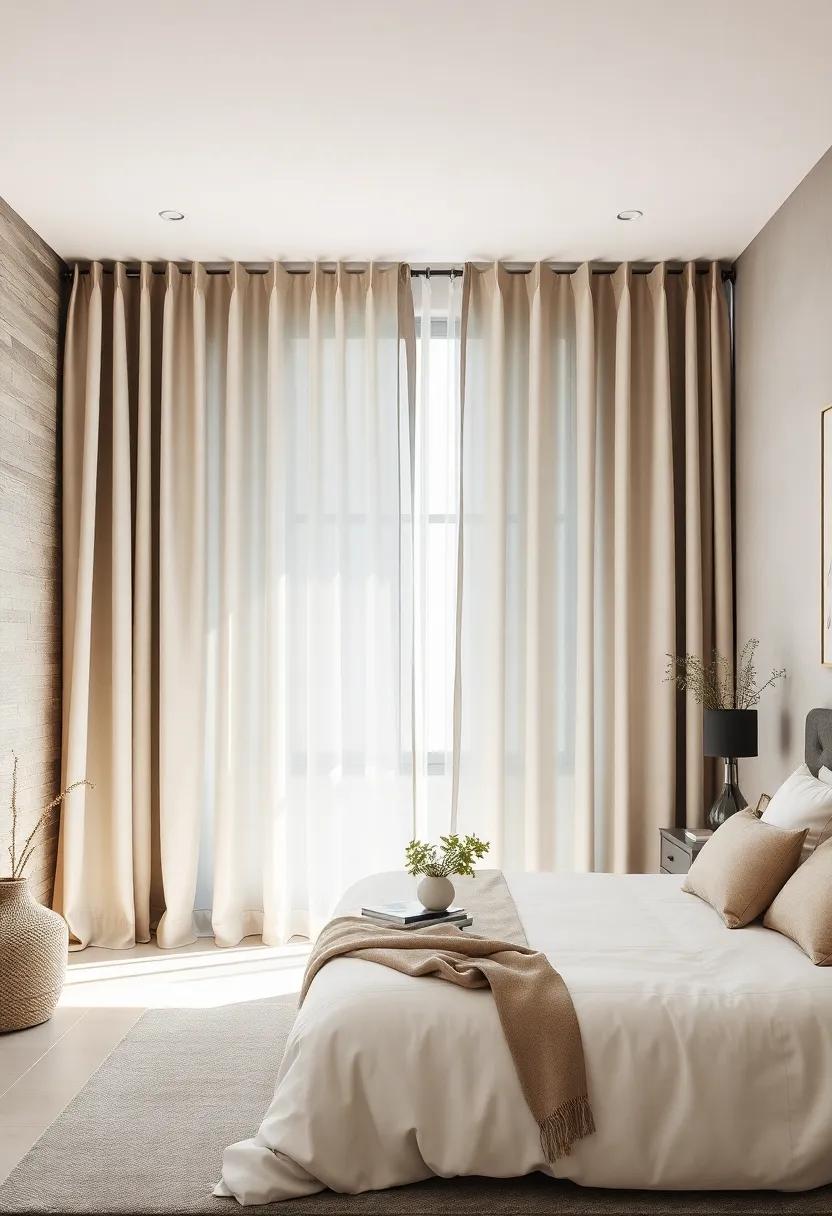Soft Taupe ⁣Silk Curtains: Achieve a classic and ⁤timeless style with⁤ taupe silk curtains that shimmer‍ delicately ⁤in the light