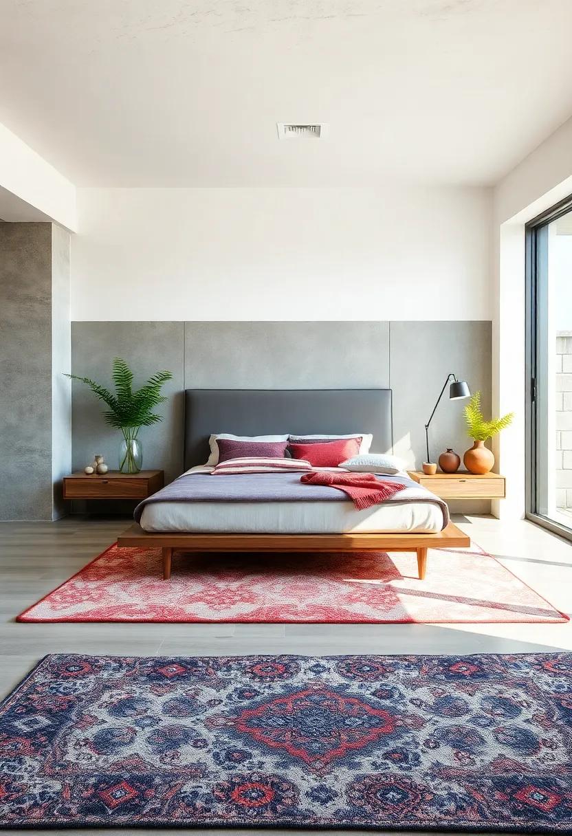 Layer with Area Rugs: Utilize area rugs⁢ to ⁢define the space around ​your platform bed‌ while⁢ adding⁤ warmth and comfort underfoot
