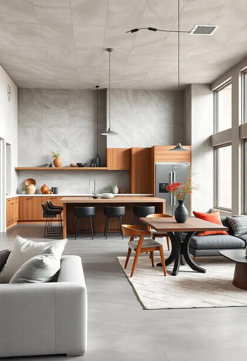Mixed Materials: Blend different materials like wood, metal, and stone for countertops and furniture to add texture and visual interest
