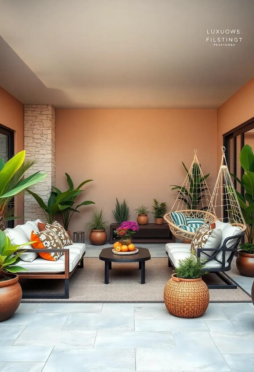 Luxurious⁣ Lounging:​ Indulge in elegance ⁣with‍ a plush ⁤seating arrangement coupled with ⁣a ‌deluxe hammock, offering an upscale touch and a serene spot⁤ to‍ relax