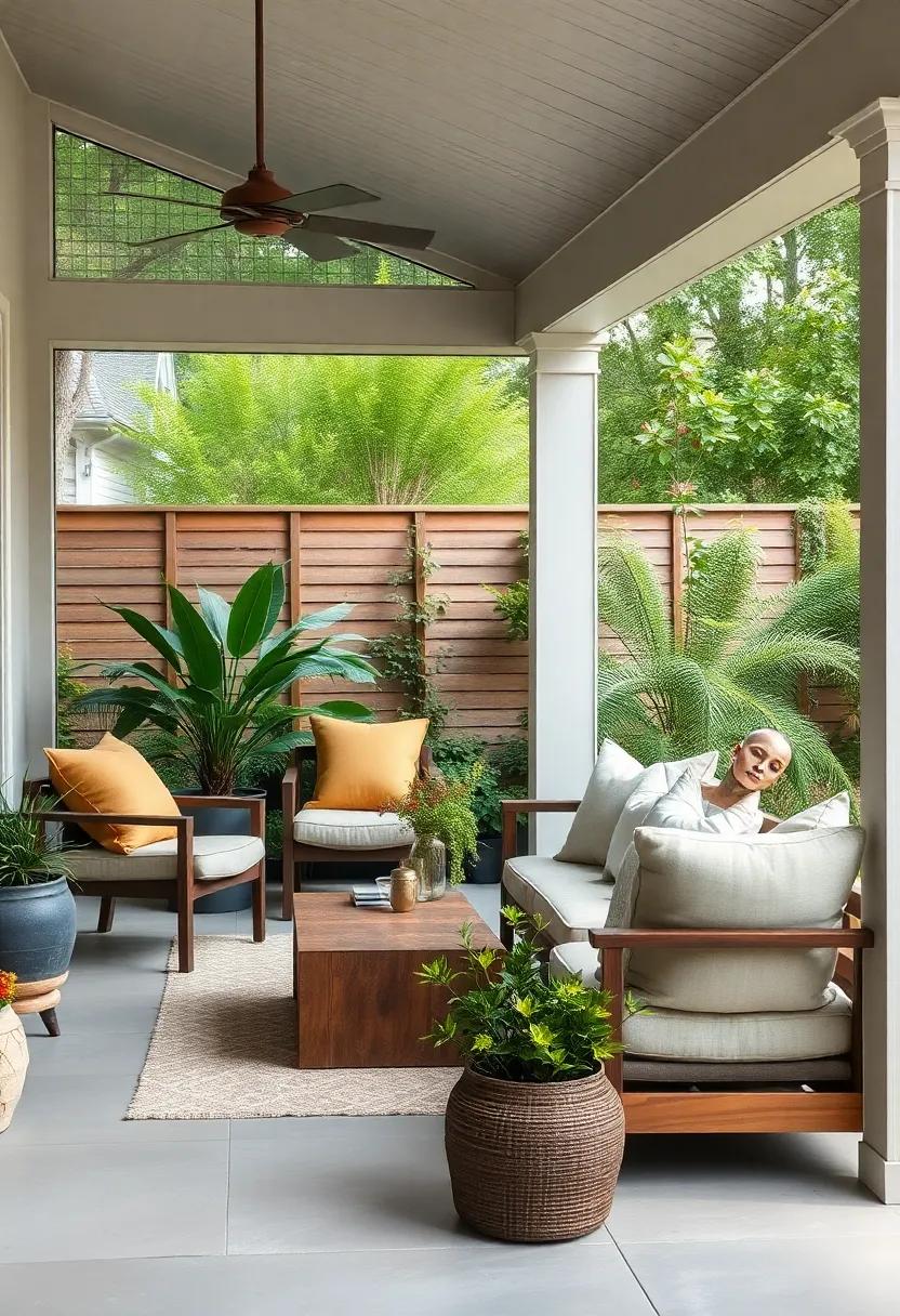 Scandinavian Garden Lounge: Earthy‌ cushions and minimalist design allow for deep relaxation, harmonizing contemporary aesthetics⁢ with natural​ beauty